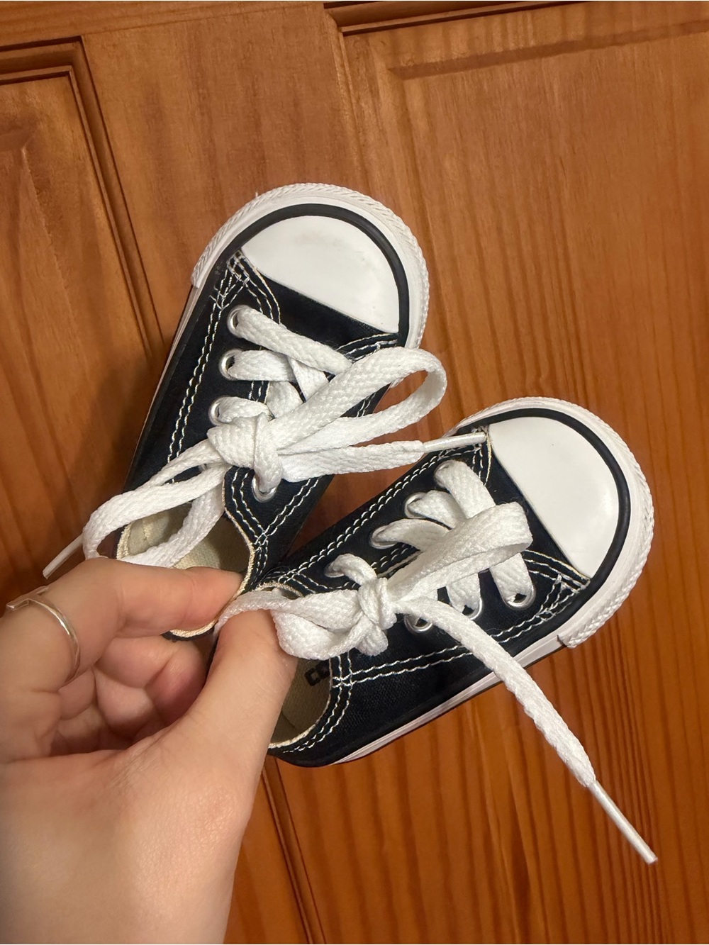 Baby Black Converse All Star Shoes 2c
